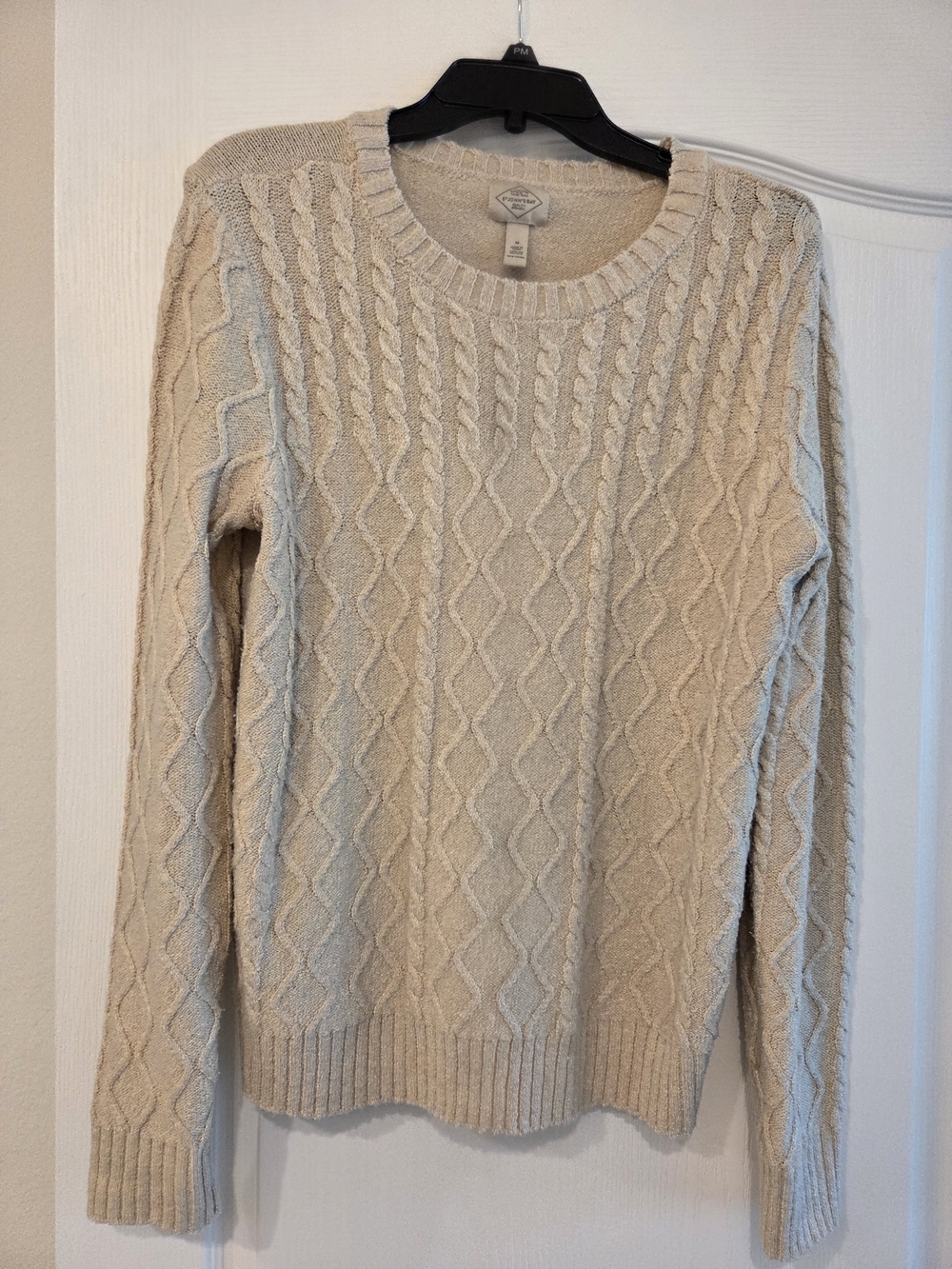 St. John's Bay Cream Cable Knit Crewneck Sweater